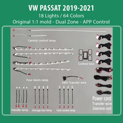 DIQ AMBIENT VW PASSAT III (Digital iQ Ambient Light VW Passat mod.2019-2023, 18 Lights)