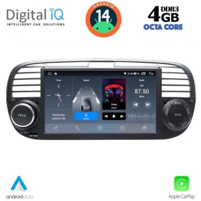 DIGITAL IQ BLG 465BL_CPA (7" DECK) MULTIMEDIA SYSTEM for FIAT 500 mod. 2007-2015 (BLACK)