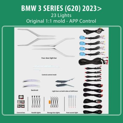 DIQ AMBIENT BMW S.3 (G20) mod. 2023> (Digital iQ Ambient Light BMW Series 3 mod.2023>, 23 Lights)