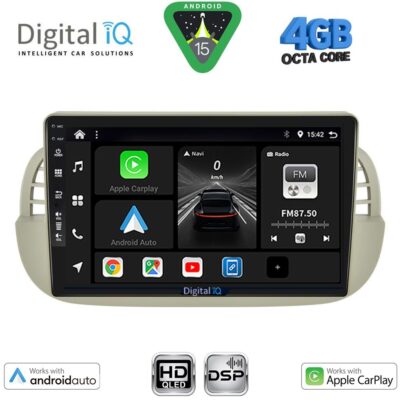 DIGITAL IQ BXF 6130BG_CPAA (9inc) MULTIMEDIA TABLET for FIAT 500 mod. 2007-2015 (BEIGE)